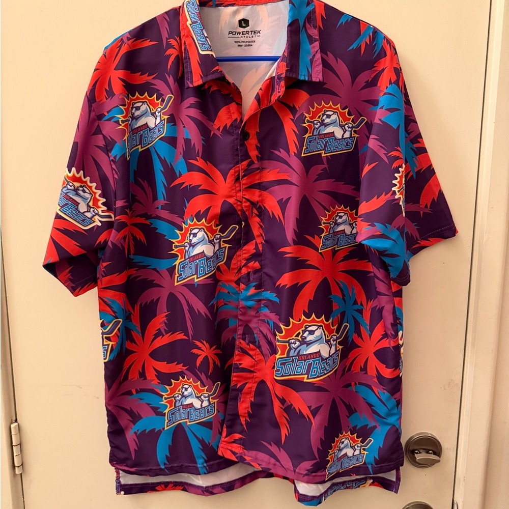 Orlando Solar Bears Aloha Hawaiian Shirt Barely Worn L Large